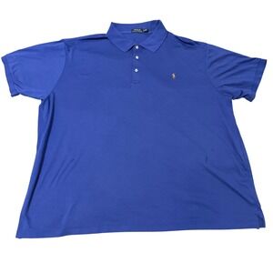 Polo Ralph Lauren Men's Blue Big Tall 4XB Short Sleeve Polo Shirt Pony Logo